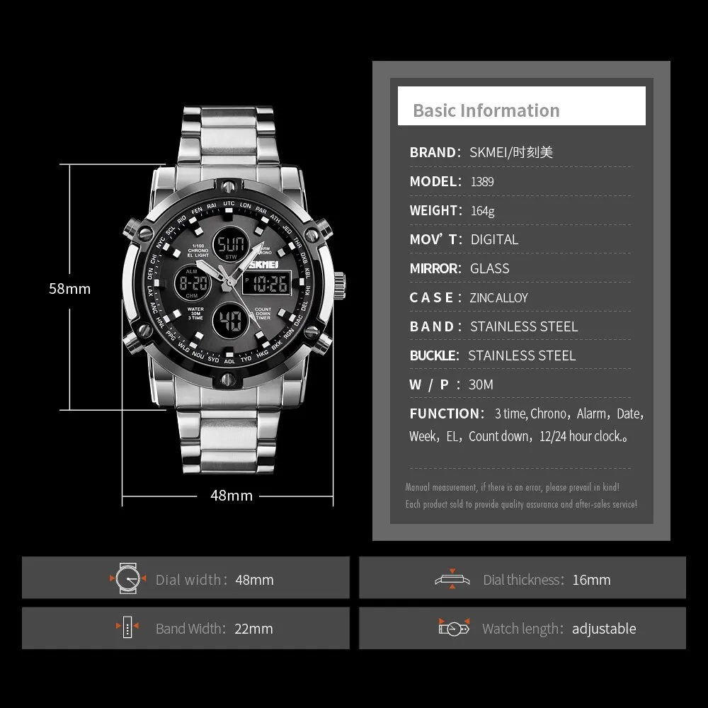 Skmei 1389 Orologio Digitale c - Gold 6138 recensione e prezzo